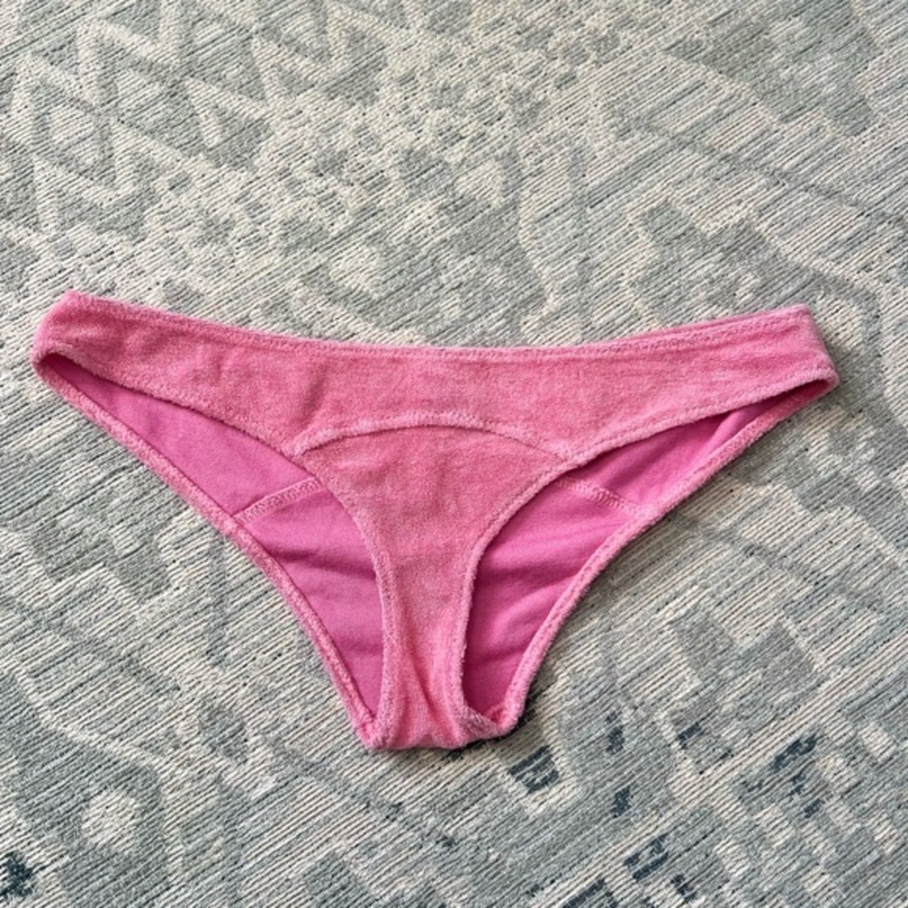 Lisa Marie Fernandez Size IV (4) • Pink Toweled Stretch Swimwear Bikini Bottoms.